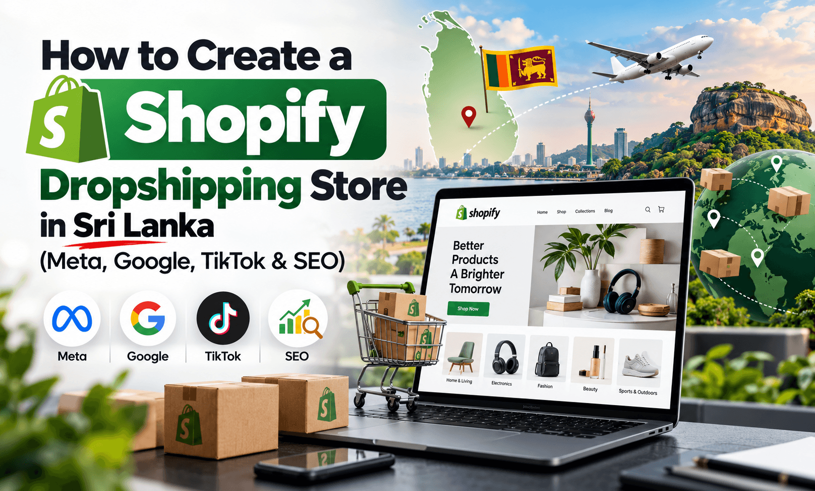 How to Create a Shopify Dropshipping Store in Sri Lanka (Meta, Google, TikTok & SEO)
