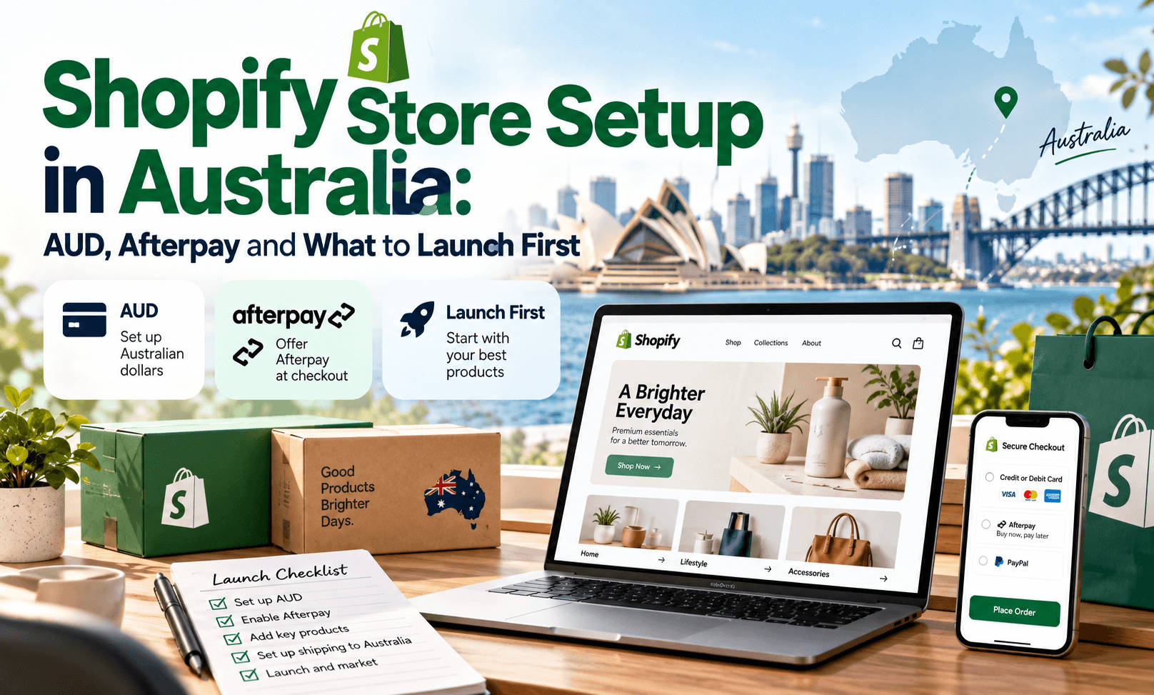 Shopify Store Setup in Australia: AUD, Afterpay and What to Launch First