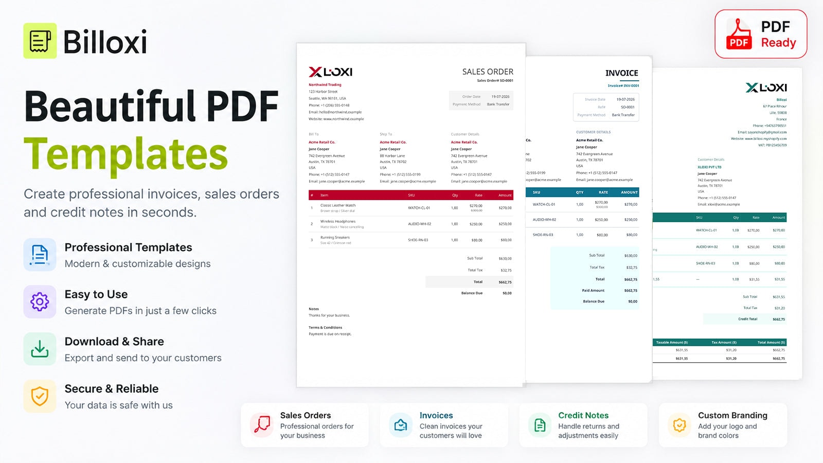 Billoxi – Shopify Smart Invoice PDF App